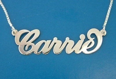 DOUBLE THICK name necklace, Any type of letter of your choice, Silver Name Necklace, Personalized Hand Crafted Name Necklace