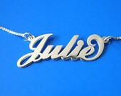 Double Thick Name Necklace with Any Name up to 13 Letters, solid sterling silver, personalized name necklaces