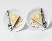 Pistachio cheesecake clip on earrings