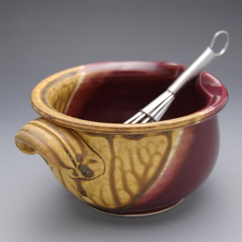 Mini Batter Bowl - Cranberry Red and Golden Brown
