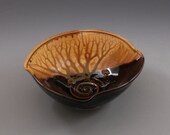 Small Squared Wiggle Bowl - Dark Ebony Brown and Golden Brown