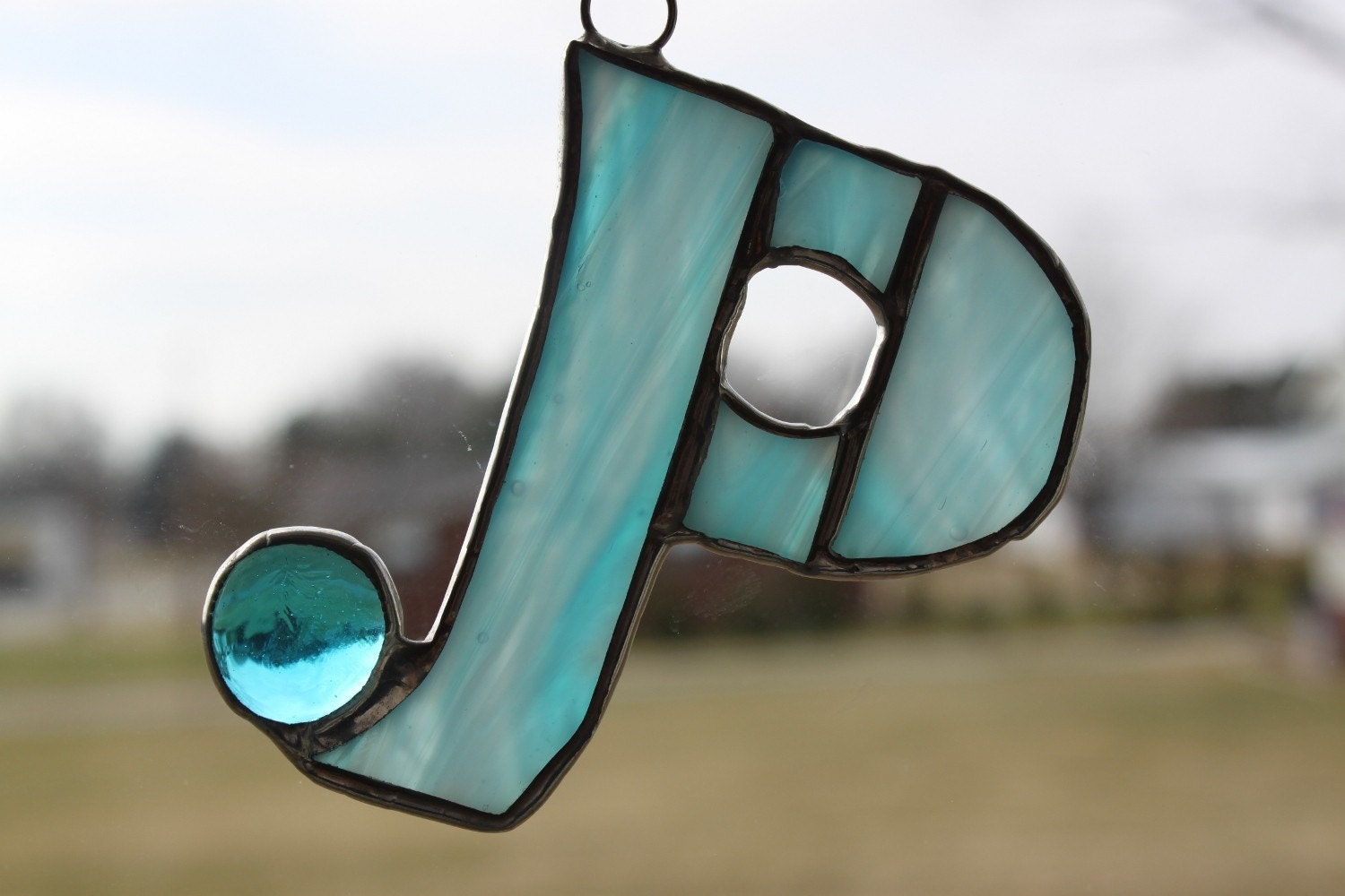 Stained Glass Monogram - Capital Letter P - T - made to order