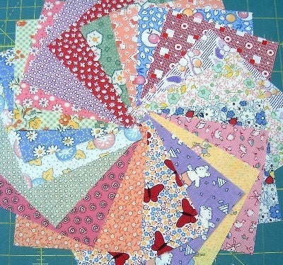 Quilt Fabric Charm Squares Reproduction Prints - SEW FUN QUILTS Time Saver Kit