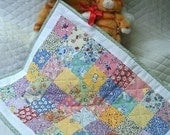Mini Patchwork Doll Quilt  1930's Reproduction Fabrics  Table Runner