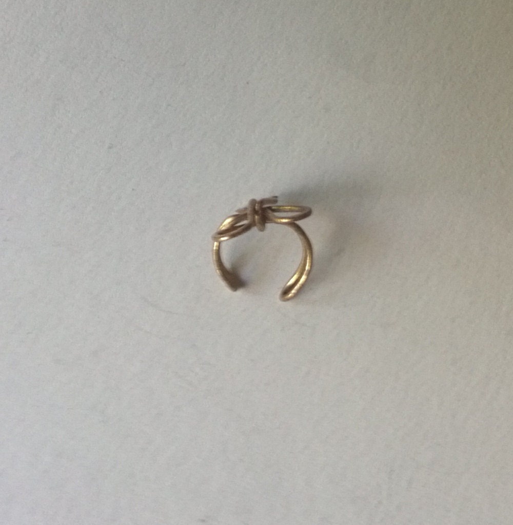 Golden Bow Ear Cuff