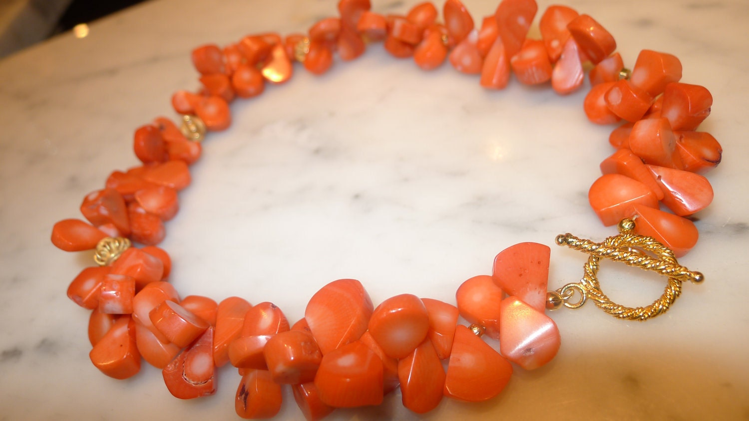 Chunky Orange Coral Necklace