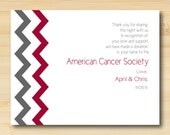 Charity Donation Favor Card for Your Wedding or Event Chevron Design