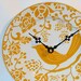 Goldenrod Flora and Fowl Ceramic Plate Wall Clock No. 623 (8-1/4 inches)