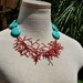 Turquoise and Coral Inspired Statement Necklace