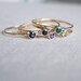 Choose Stones for Five Threads of Gold and Silver - Tiny Stack Rings with Sterling Silver Set Faceted Stones - Delicate Jewelry