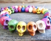 Skull Beads, 40 Skulls, Strung Sideways, Skull Head Beads, Day Of The Dead Skull, Sugar Skulls,  Beads Skull