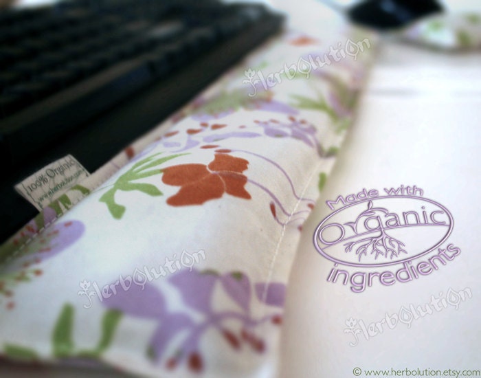 Organic Keyboard Wrist Support and Mouse Rest Pillow - Ergonomic pad set Lavender eco-friendly