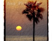 Sunset California style. Mixed Media print.Photography.
