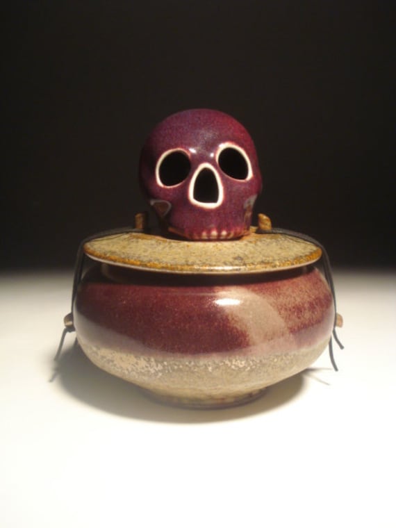 Purple Man Skull Urn