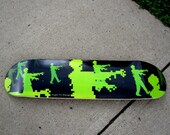 Zombie Attack Skateboard 8 bit zombie skate deck