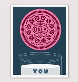 Valentines Day 'Only You' Milk and Cookies print Il_170x135