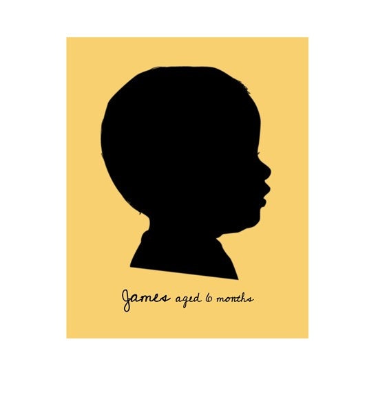 Baby portrait custom silhouette  print
