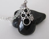 Black onix bubbles necklace in white gold (N127)
