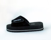 90s Black Platform Sandals Flatforms Size 7 Suede Chunky Velcro