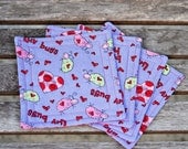 Love Bug - Reversible fabric coasters