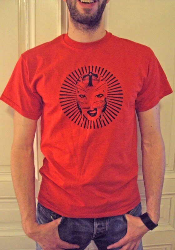 Lucha Libre Pinup Mexican Wrestling red men t-shirt punk garage LAST AVAILABLE