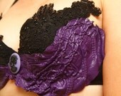 Beautiful Handmade Burlesque Purple Boudoir Bra  - Size 34A