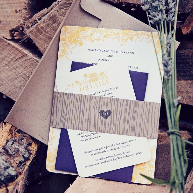 Wildflower wedding invitation