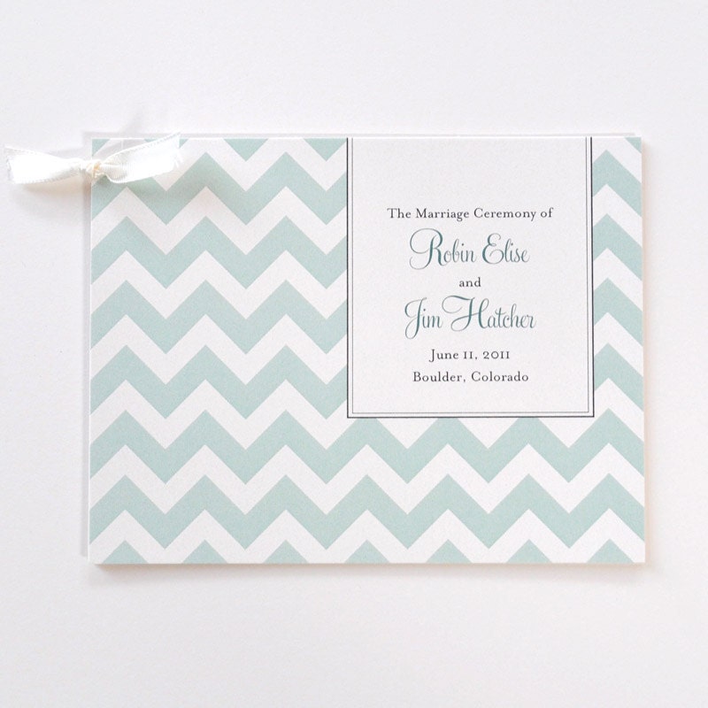 chevron wedding programs