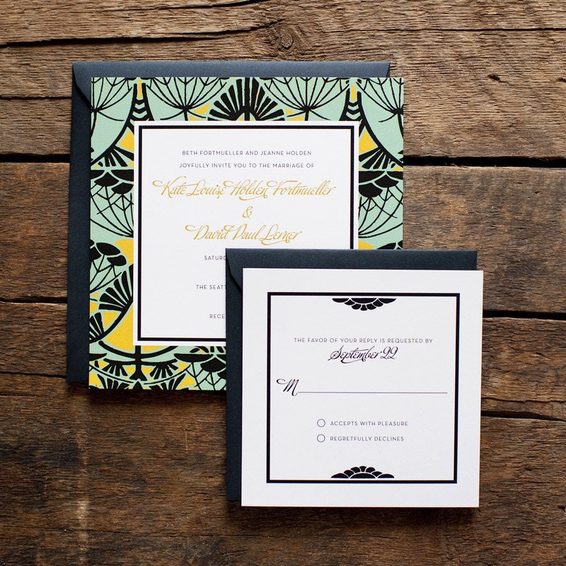 fanfare wedding invitation