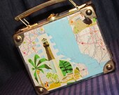 Hand Decoupaged Decorative Box Map Travel Theme
