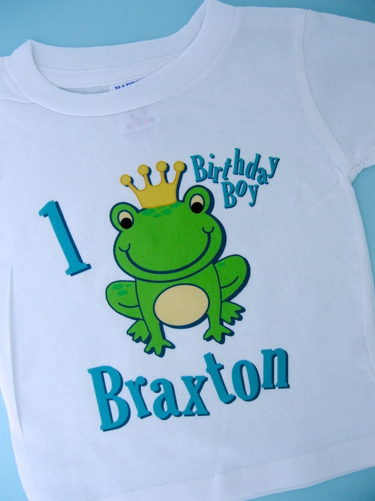 Birthday Shirt, Frog Prince Shirt, Personalized Frog Prince Birthday Boy Tee or Onesie