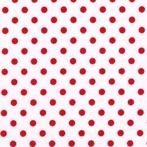 Peppermint Red on White Dumb Dot Quarter Inch Dot Michael Miller Fabric FAT QUARTER 18 by 22