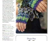 Knitting Pattern Fingerless Gloves Hand Warmers Dragon Paws Beaded Ruffled