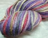Hand Dyed Yarn, Alpaca and Pima Cotton, Worsted Weight - Tulips - OOAK