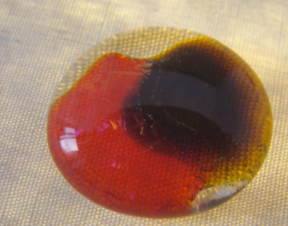 Fused Glass Cabachon - Dragon's Eye, Red Dragon no. 5 - OOAK