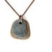 Natural jewelry - Zen Stone Necklace, Slate Grey on Brown with a copper chain - 481