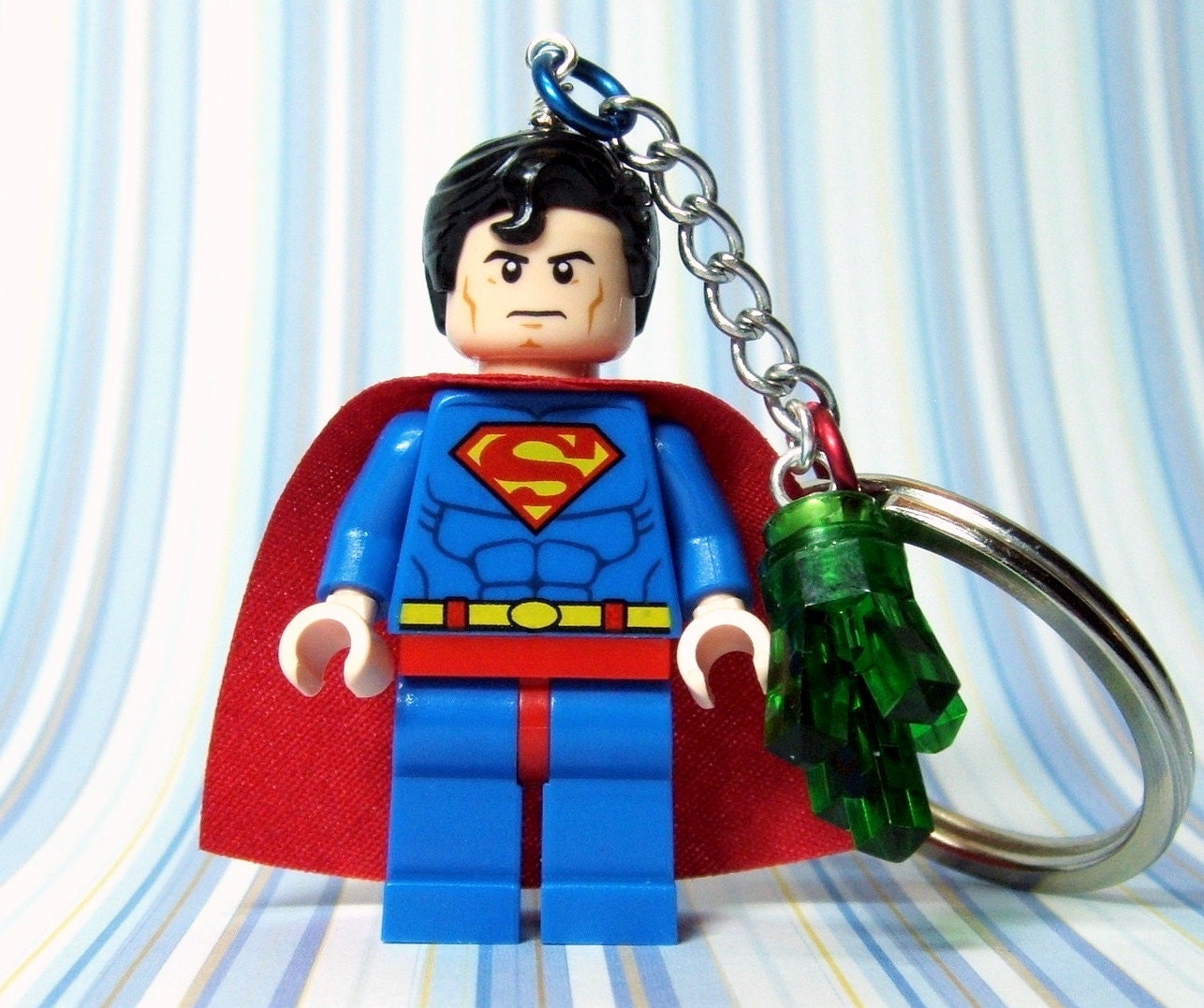 Superman Key Chain made from LEGO (r) Superman Minifigure