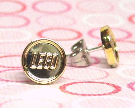 Gold Coin Earrings made from LEGO (r) Chrome Gold Coins