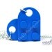 Brilliant Blue Heart Necklace made from LEGO (r) Heart Pieces on a Silver Plated Curb Chain