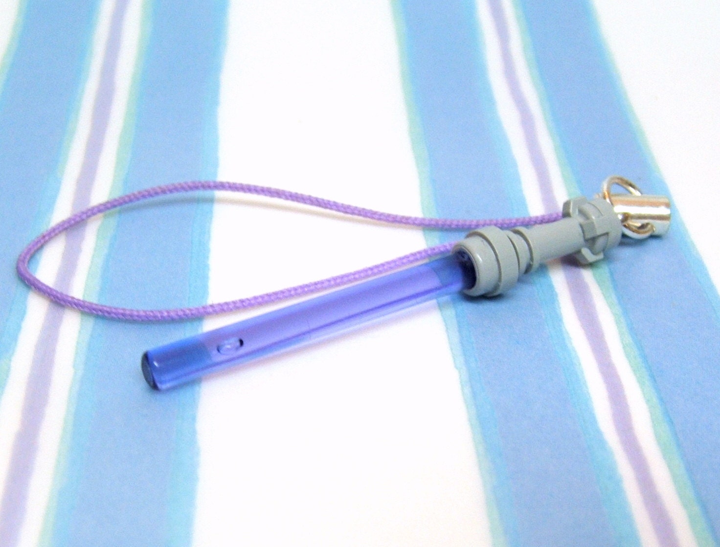 Purple Light Saber Cell Phone Charm / Zipper Pull, made from LEGO (r) Star Wars Pieces
