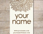 100 Custom High Quality Business Cards - Display Cards - Earring Cards - Mum Flower - No.18