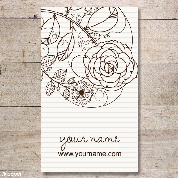 100 Custom High Quality Business Cards - Display Cards - Earring Cards - Floral - No. 59