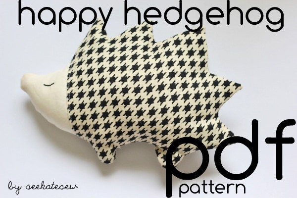 PDF happy hedgehog sewing pattern