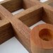 Mid Century Tic Tac Toe Style Teak Wood Candle Holder