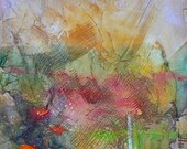Abstract Landscape Daily  Painting, 8x8",  "Field of Poppies"