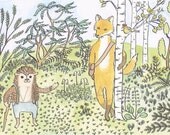 Fox and Hedgehog 8x10 print