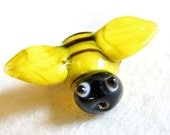 Glass Honey Bumble Bee, Insect Bead, Lampwork Bead