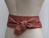 Antique rose leather petal wrap belt