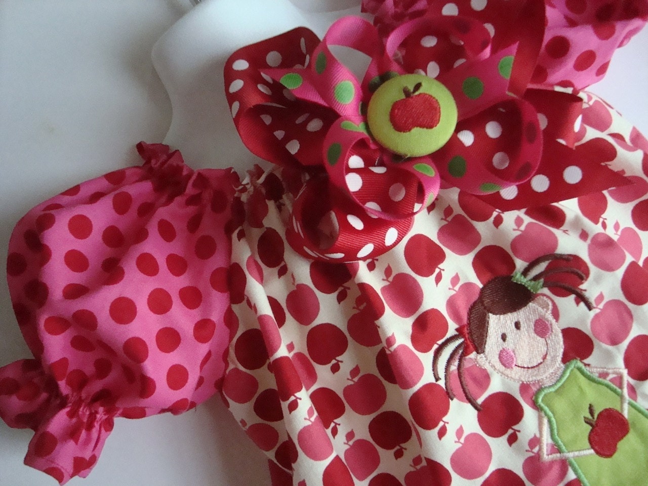 Spring Summer Fall Apple Birthday Party  Boutique Custom Dress  Size 1 to 8