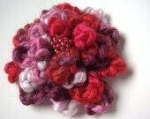 Crochet Flower Brooch in Valentine Colors